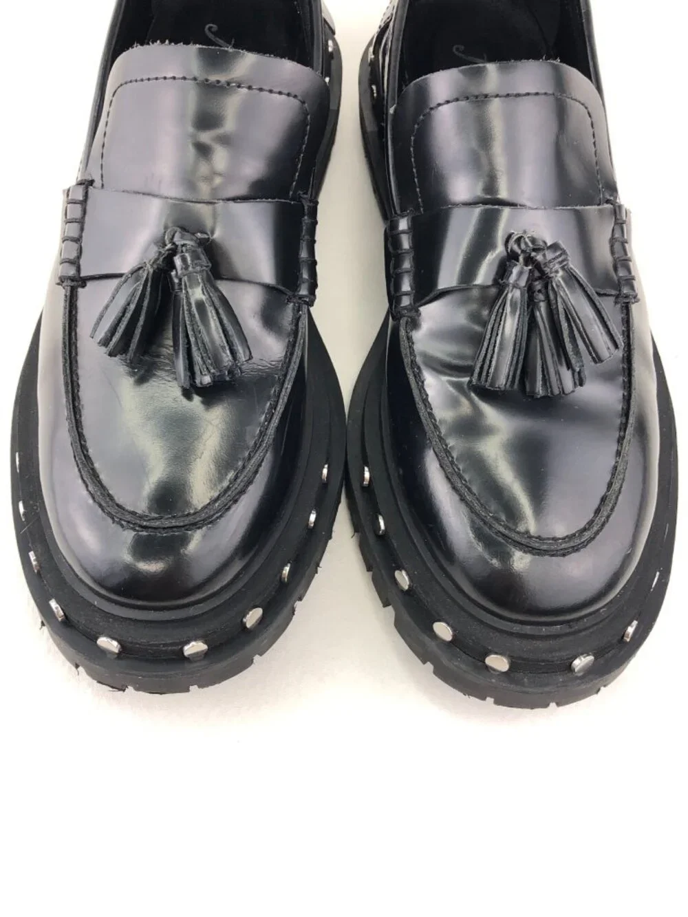 Free People Teagan Tassel Black Leather Loafers 7.5